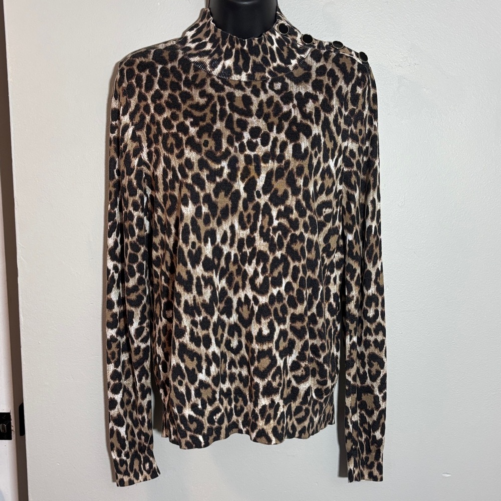 J. Crew Animal Print Knit Top size medium